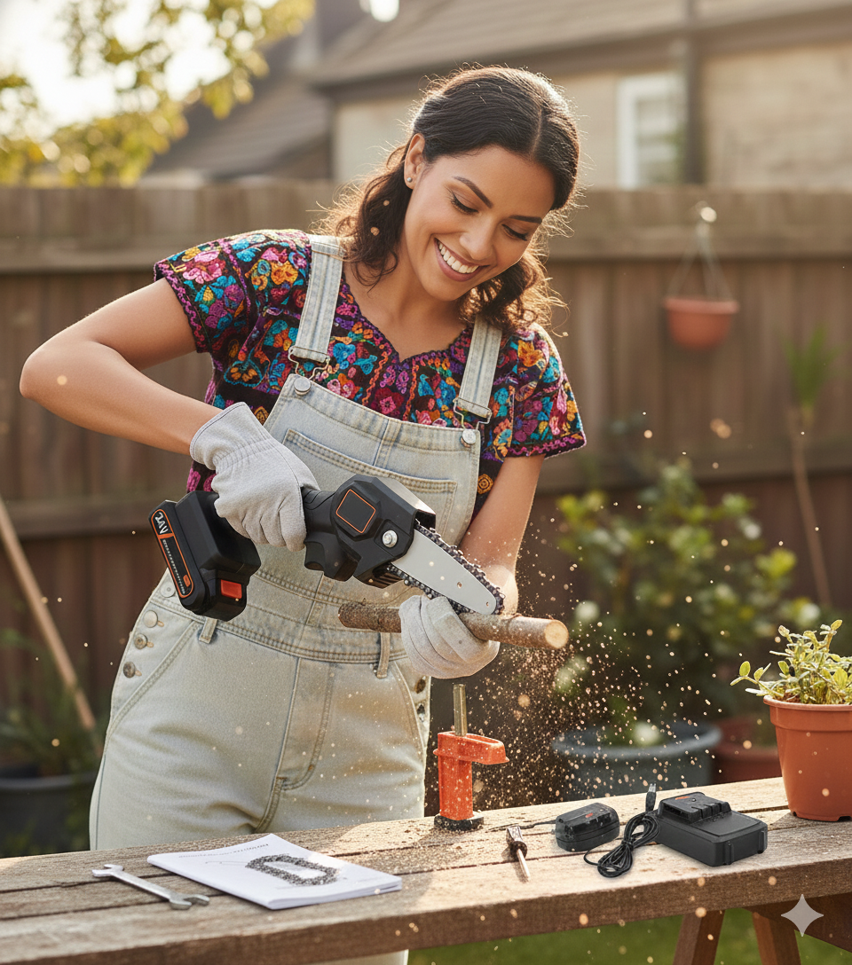 Mini Motosierra De Mano Portatil Recarga
